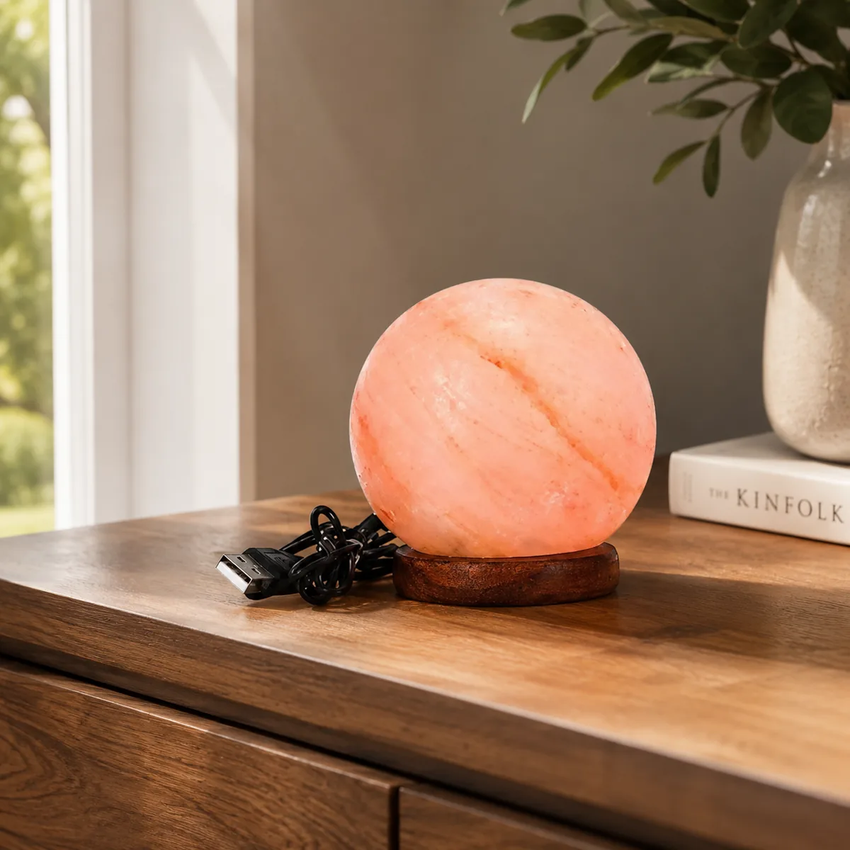 USB Himalayan Salt Lamp – Ball, Pink