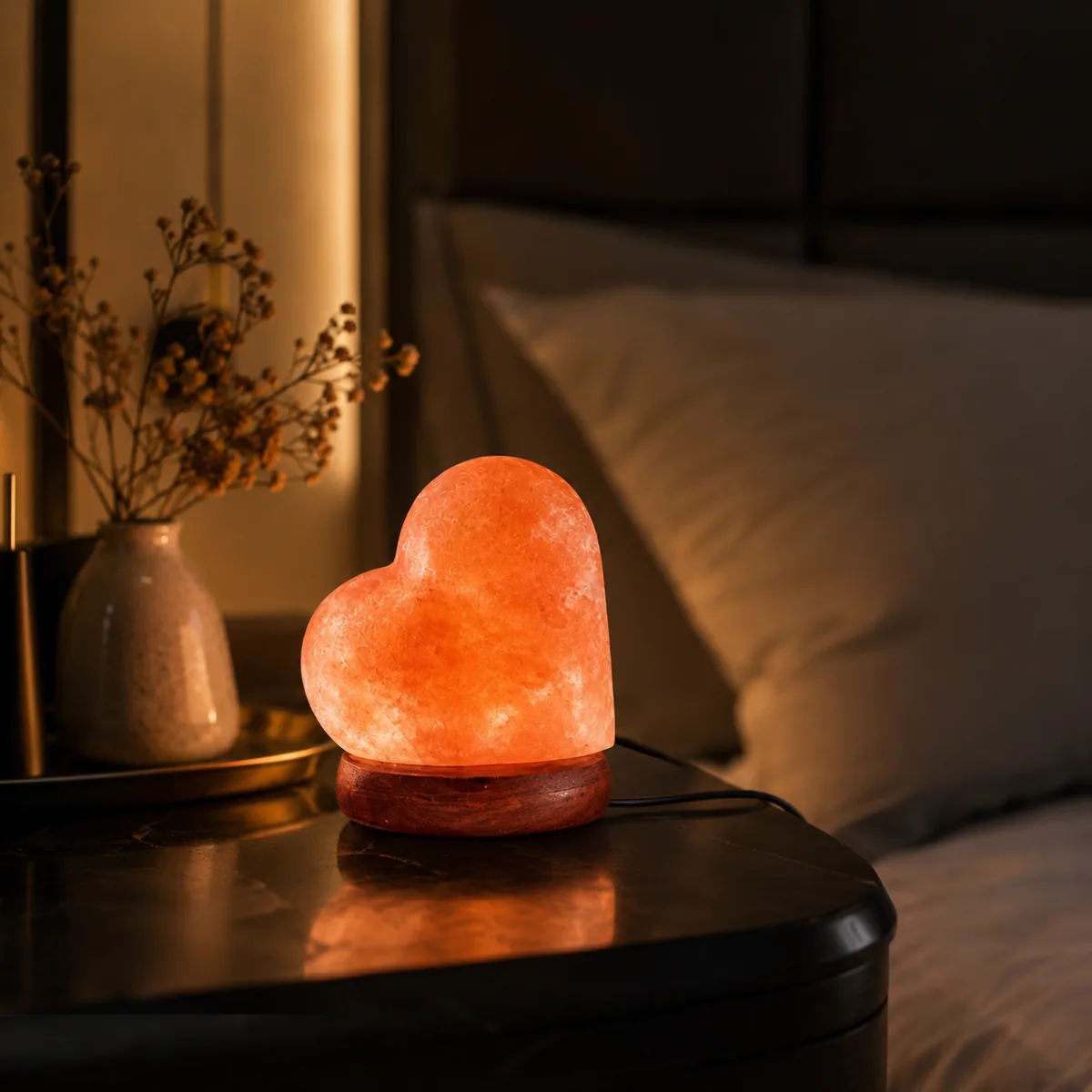 USB Himalayan Salt Lamp – Heart, Pink