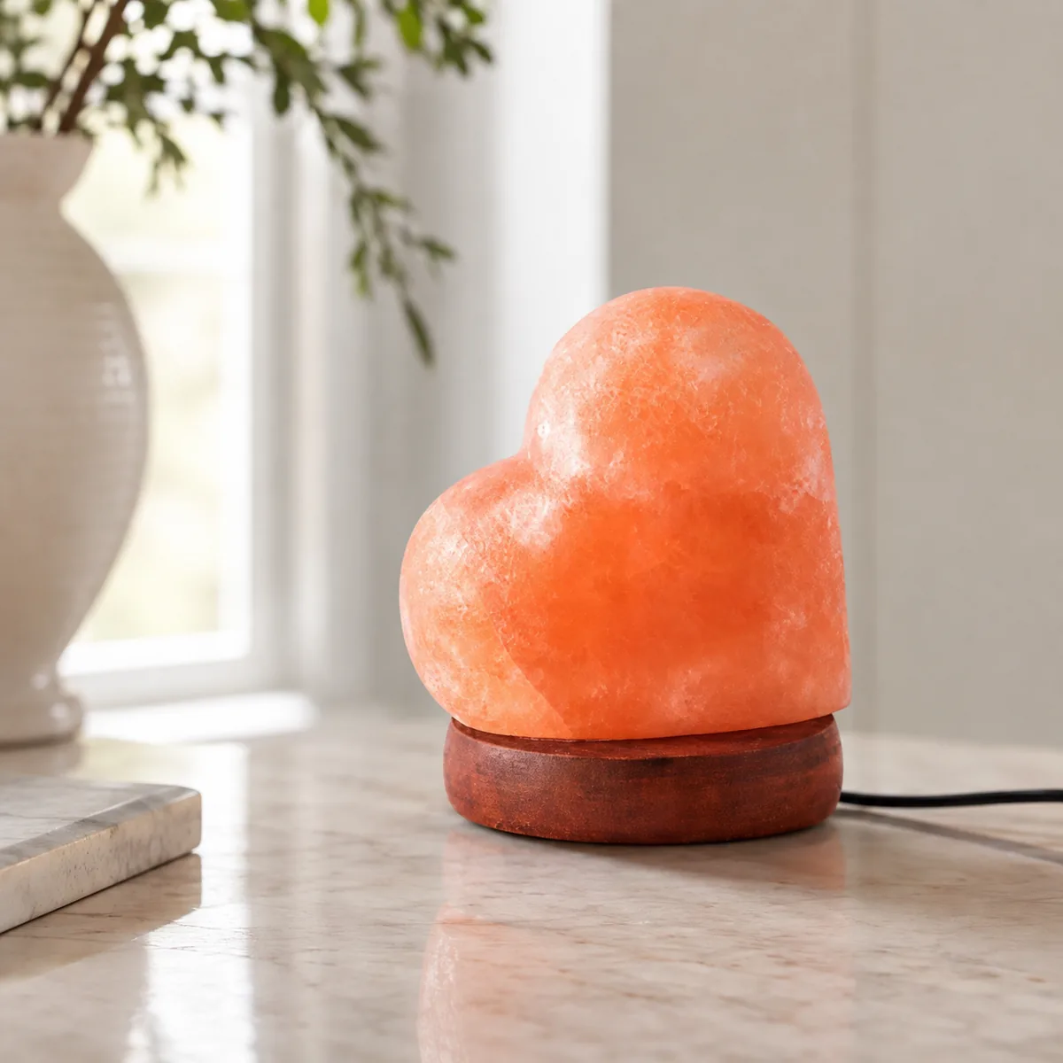 USB Himalayan Salt Lamp – Heart, Pink - Night Glow