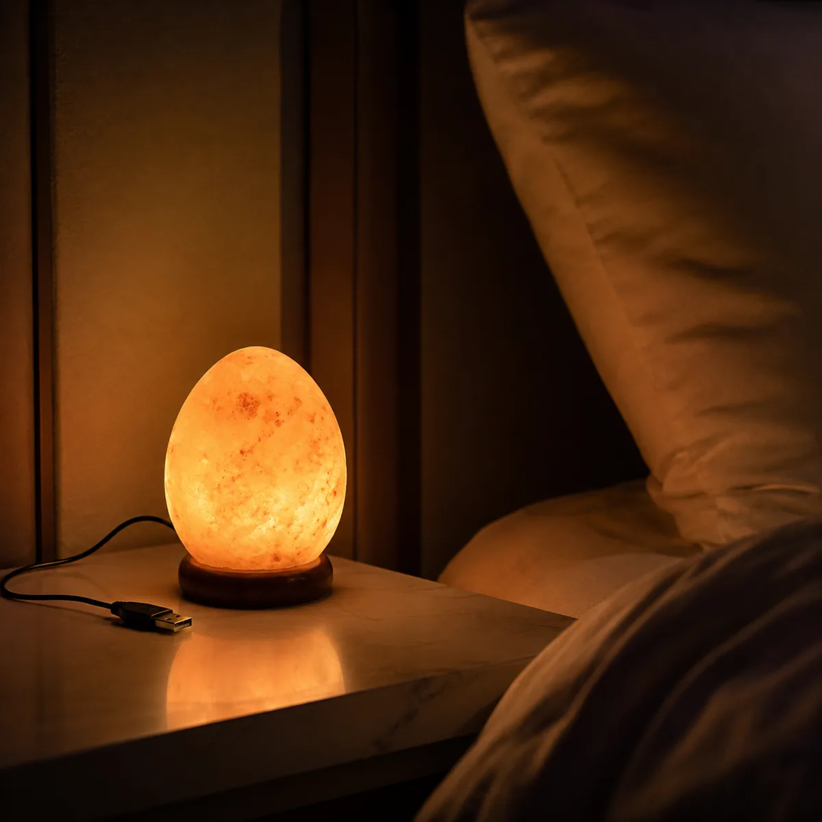 USB Himalayan Salt Lamp – Egg, Pink - Day Lifestyle