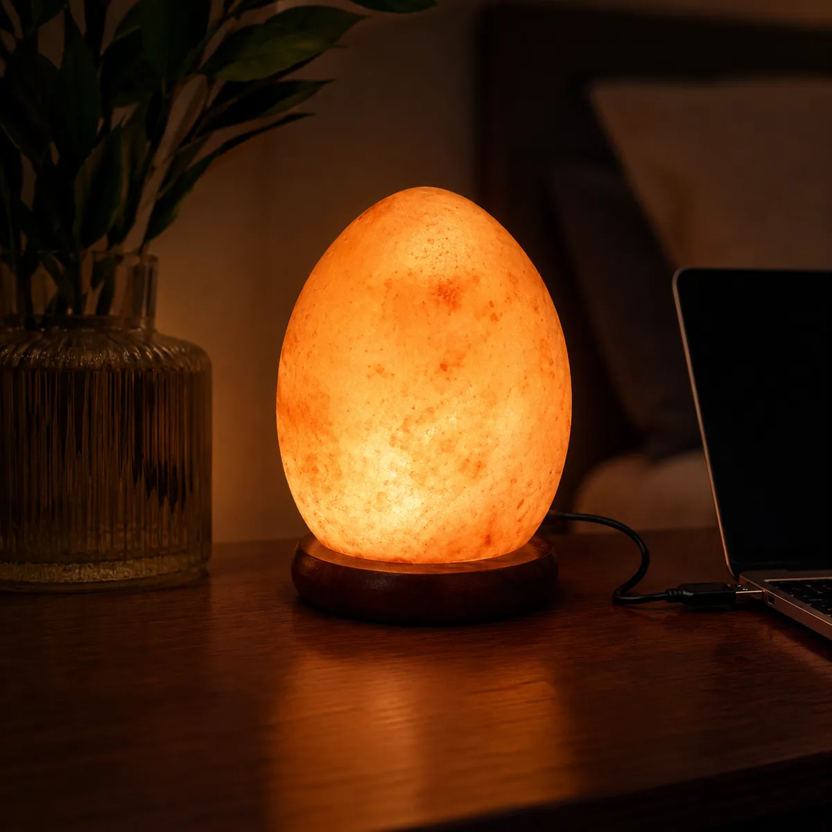 USB Himalayan Salt Lamp – Egg, Pink - Night Glow