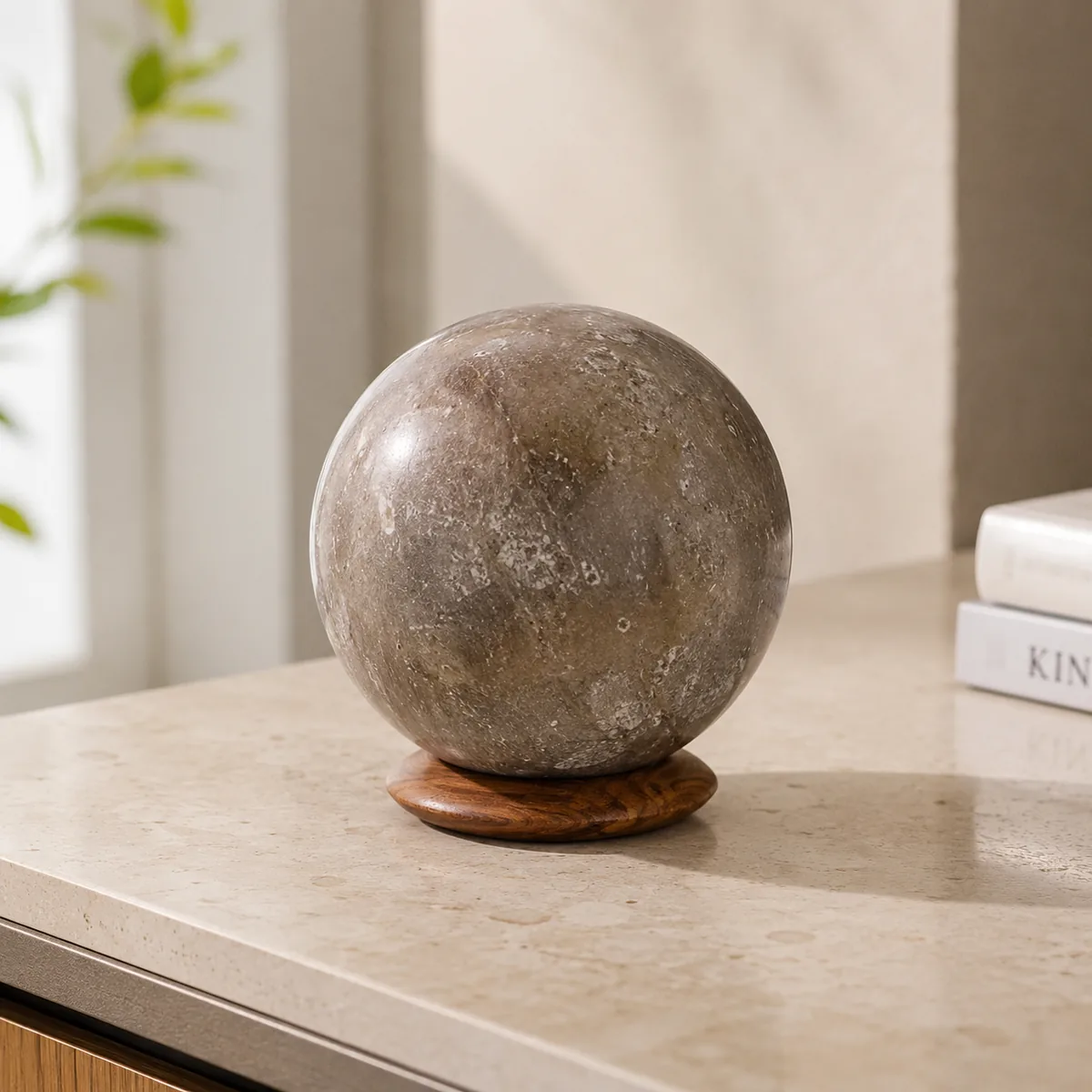 USB Himalayan Salt Lamp – Ball, Grey