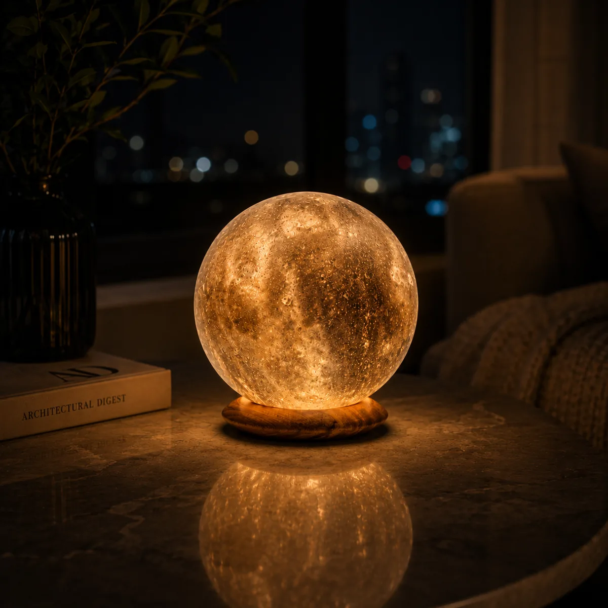 USB Himalayan Salt Lamp – Ball, Grey - Night Glow