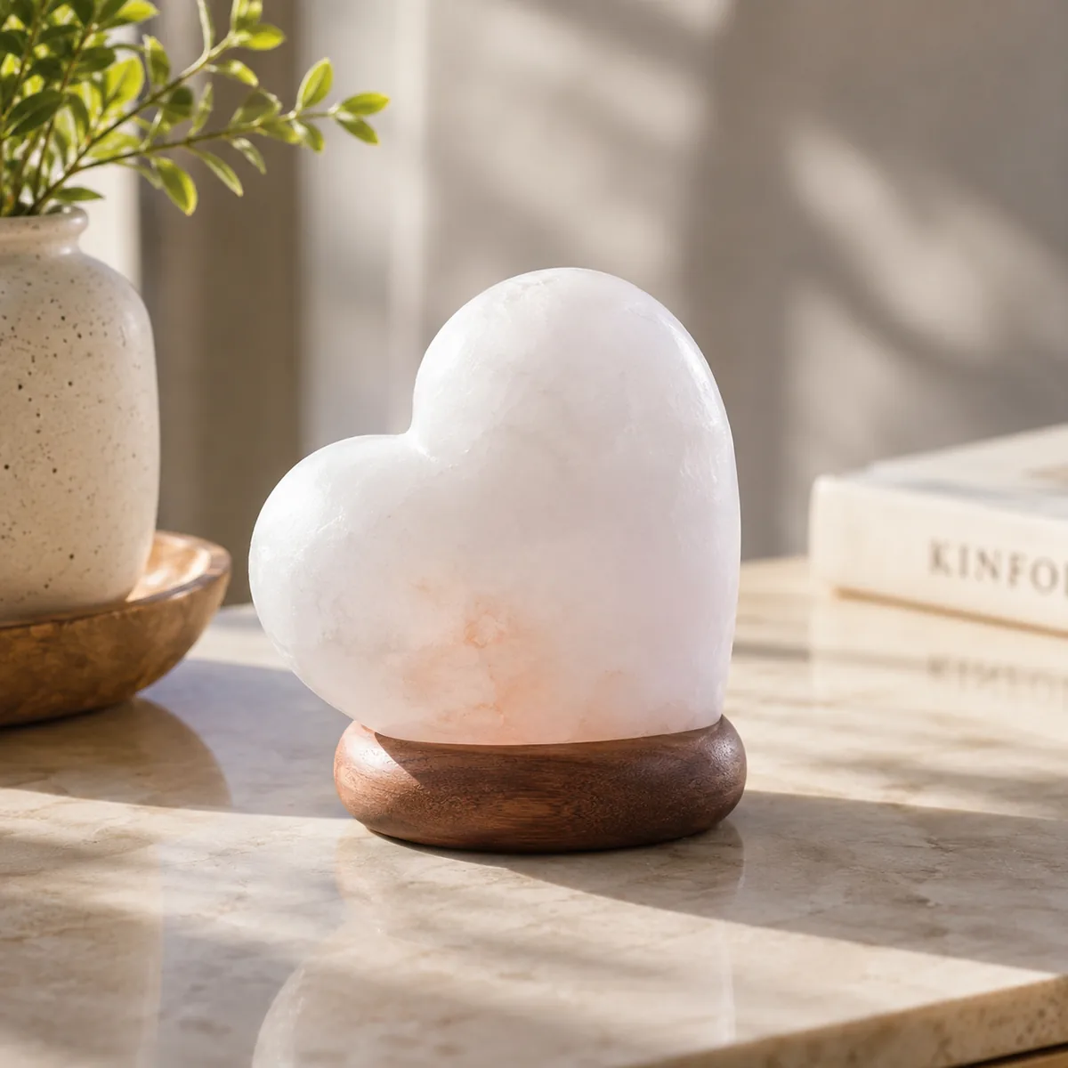 USB Himalayan Salt Lamp – Heart, White - Item MINI-713