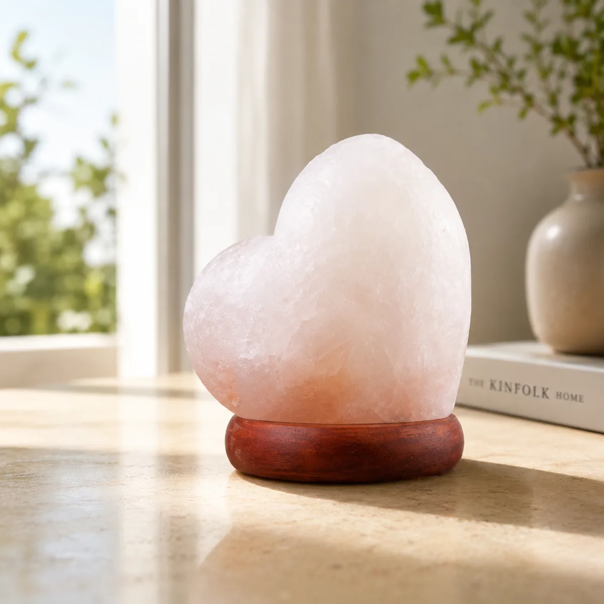 USB Himalayan Salt Lamp – Heart, White - Day Lifestyle