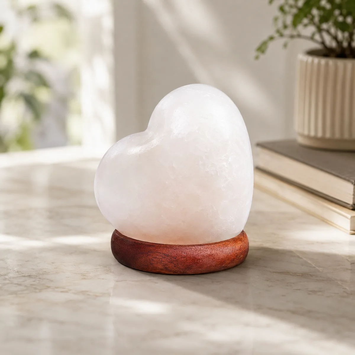 USB Himalayan Salt Lamp – Heart, White - Night Glow