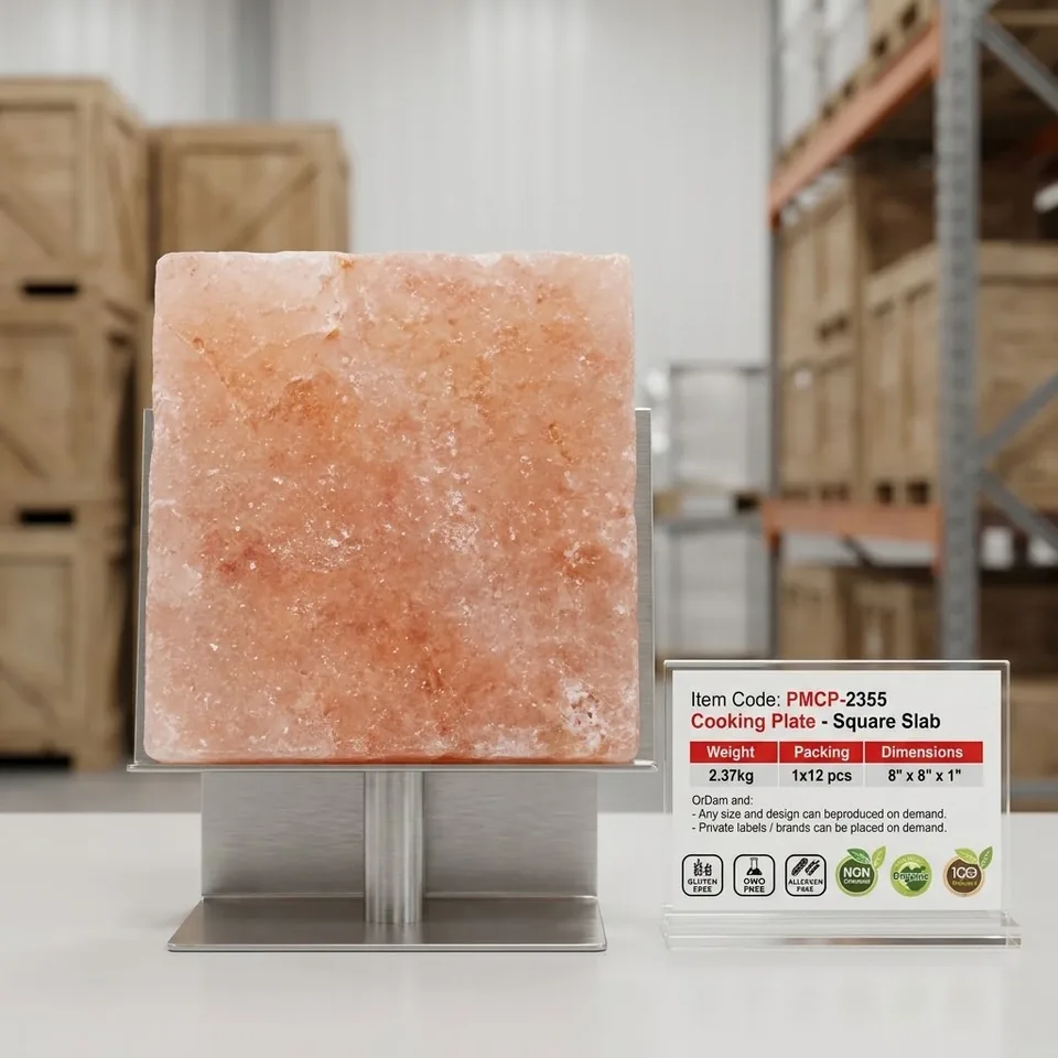 Himalayan Salt Cooking Plate – Square (8"×8"×1") - Day Lifestyle
