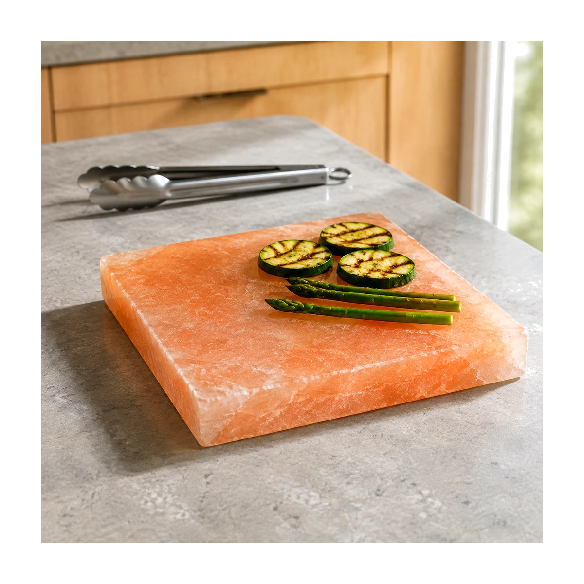 Himalayan Salt Cooking Plate – Square Slab (8"×8"×1.5") - Day Studio