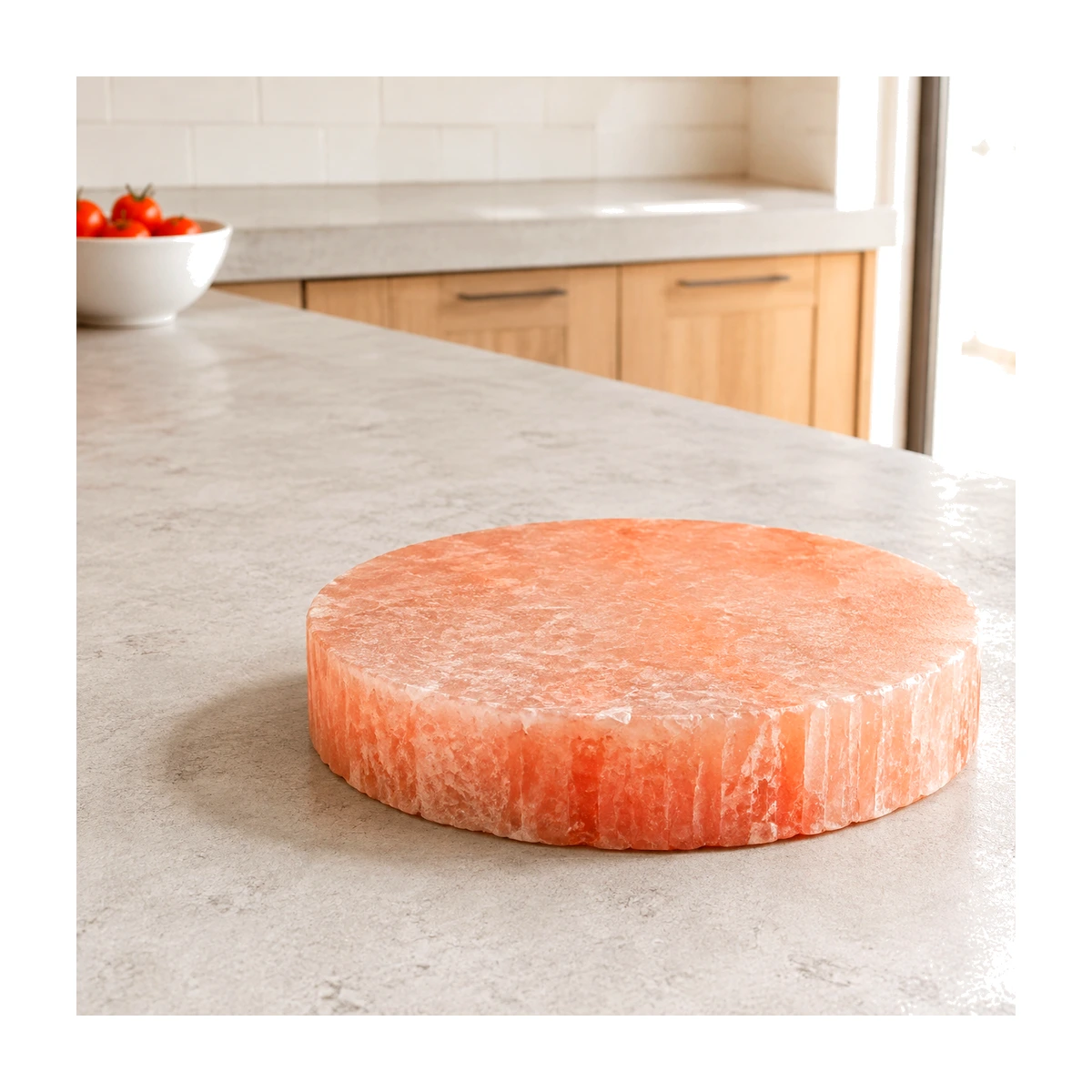 Himalayan Salt Cooking Plate – Round Slab Natural (8"×8"×1.5" / 2") - Day Studio