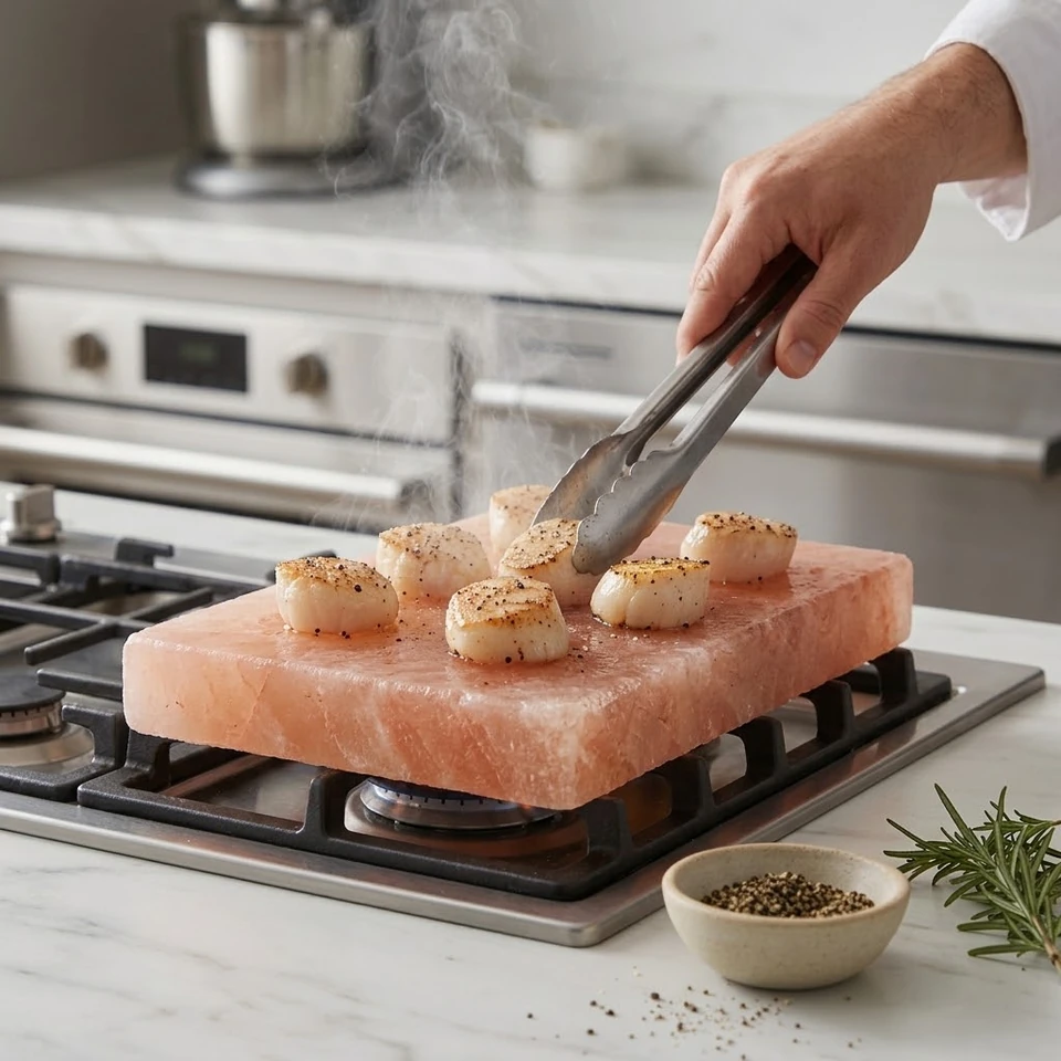Cooking Plate - Round Slab - Natural - Night Glow
