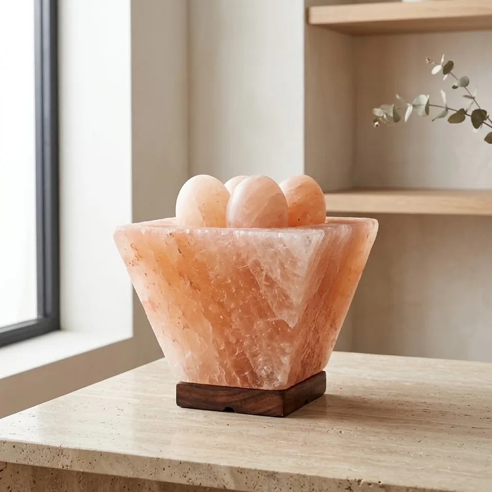 Himalayan Salt Fire Bowl – Cubic with Eggs - Item PMFB-1301