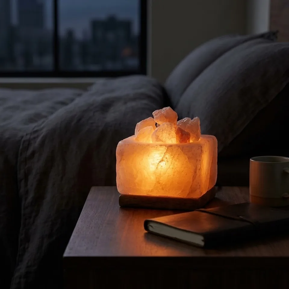 Himalayan Salt Fire Bowl – Square with Chunks - Item PMFB-1304