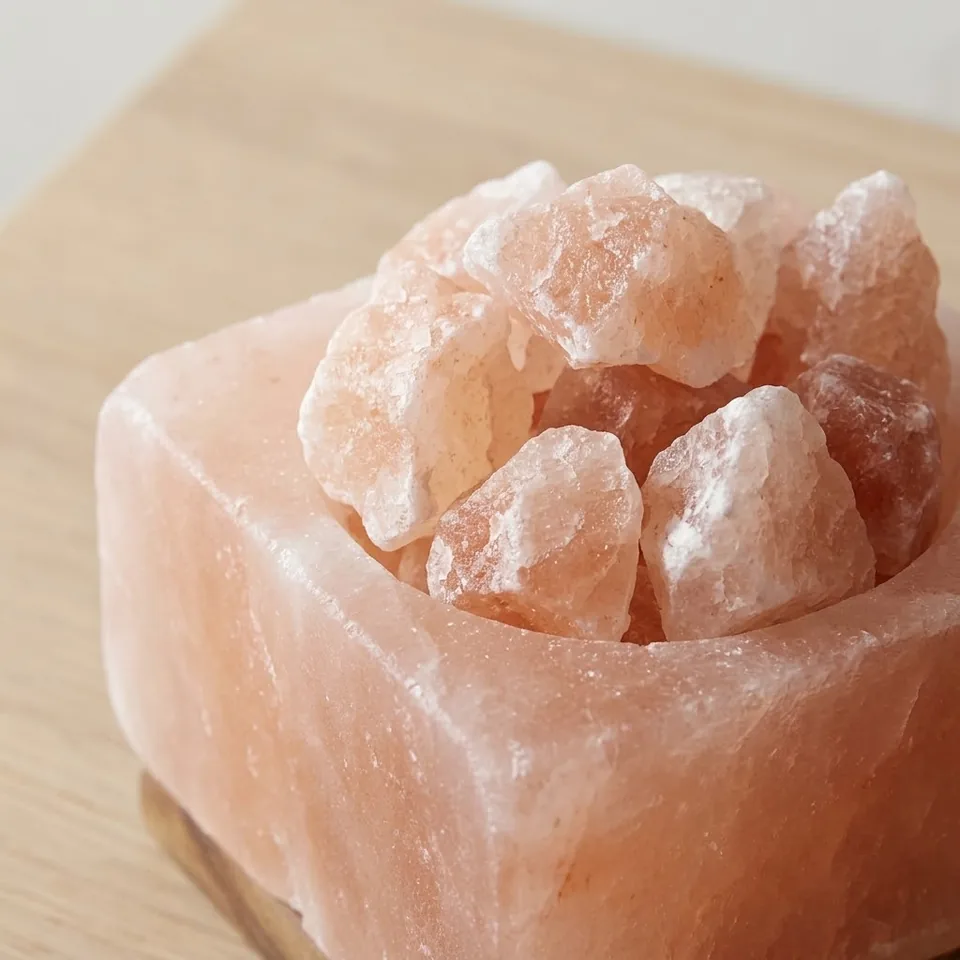 Himalayan Salt Fire Bowl – Square with Chunks - Night Glow