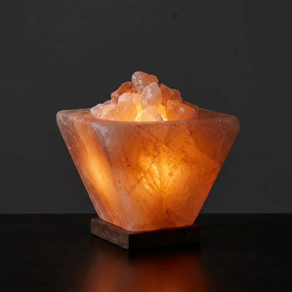 Himalayan Salt Fire Bowl – Cubic with Chunks - Day Lifestyle