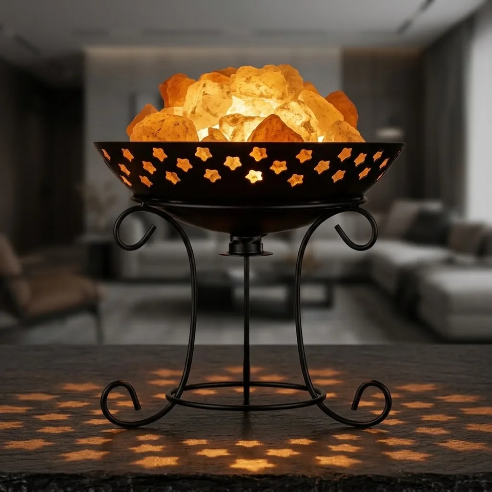 Himalayan Salt Fire Basket – Design #153 - Night Glow
