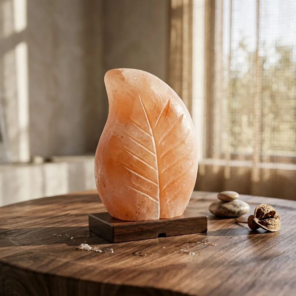 Figure Shape Salt Lamp – Leaf