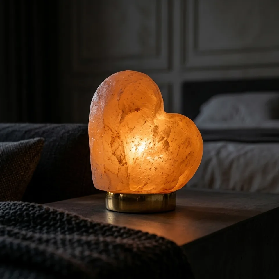 Figure Shape Salt Lamp – Heart - Day Lifestyle