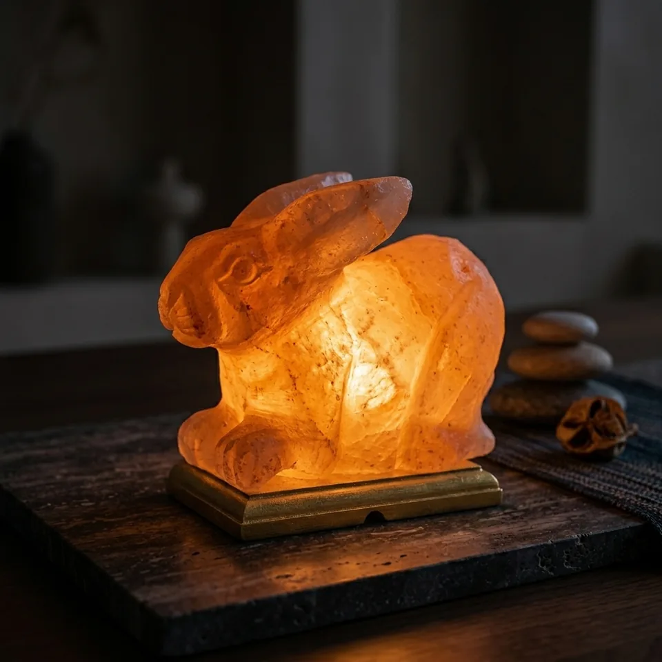 Figure Shape Salt Lamp – Rabbit - Day Lifestyle