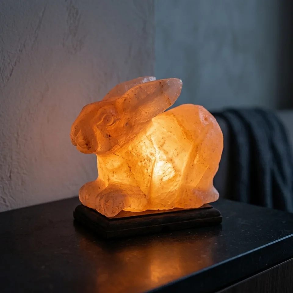 Figure Shape Salt Lamp – Rabbit - Night Glow
