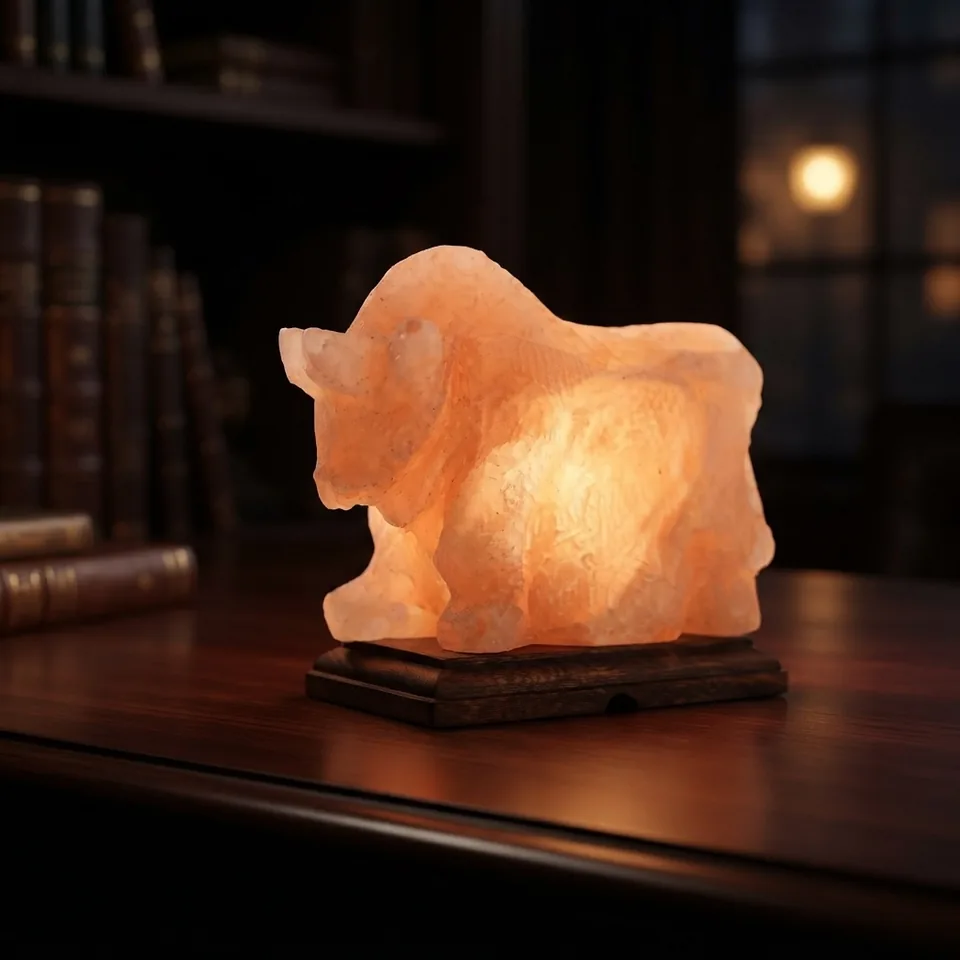 Figure Shape Salt Lamp – Bull - Day Lifestyle