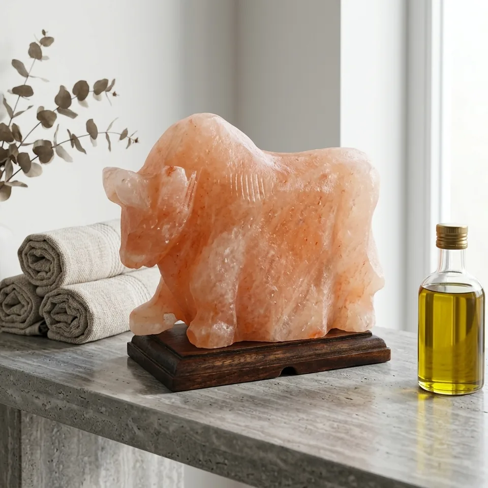 Figure Shape Salt Lamp – Bull - Night Glow