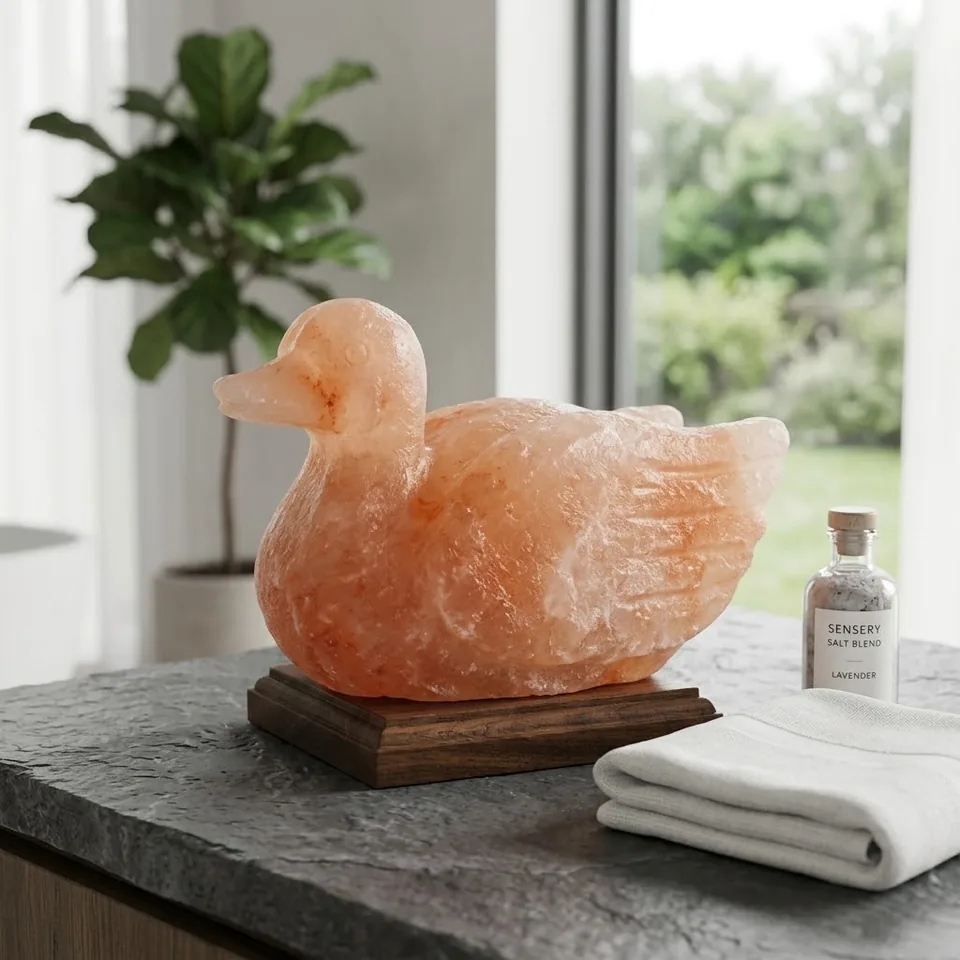 Figure Shape Salt Lamp – Duck (9"×7"×3"") - Day Lifestyle