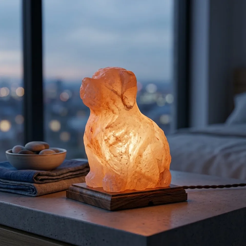 Figure Shape Salt Lamp – Dog - Day Lifestyle