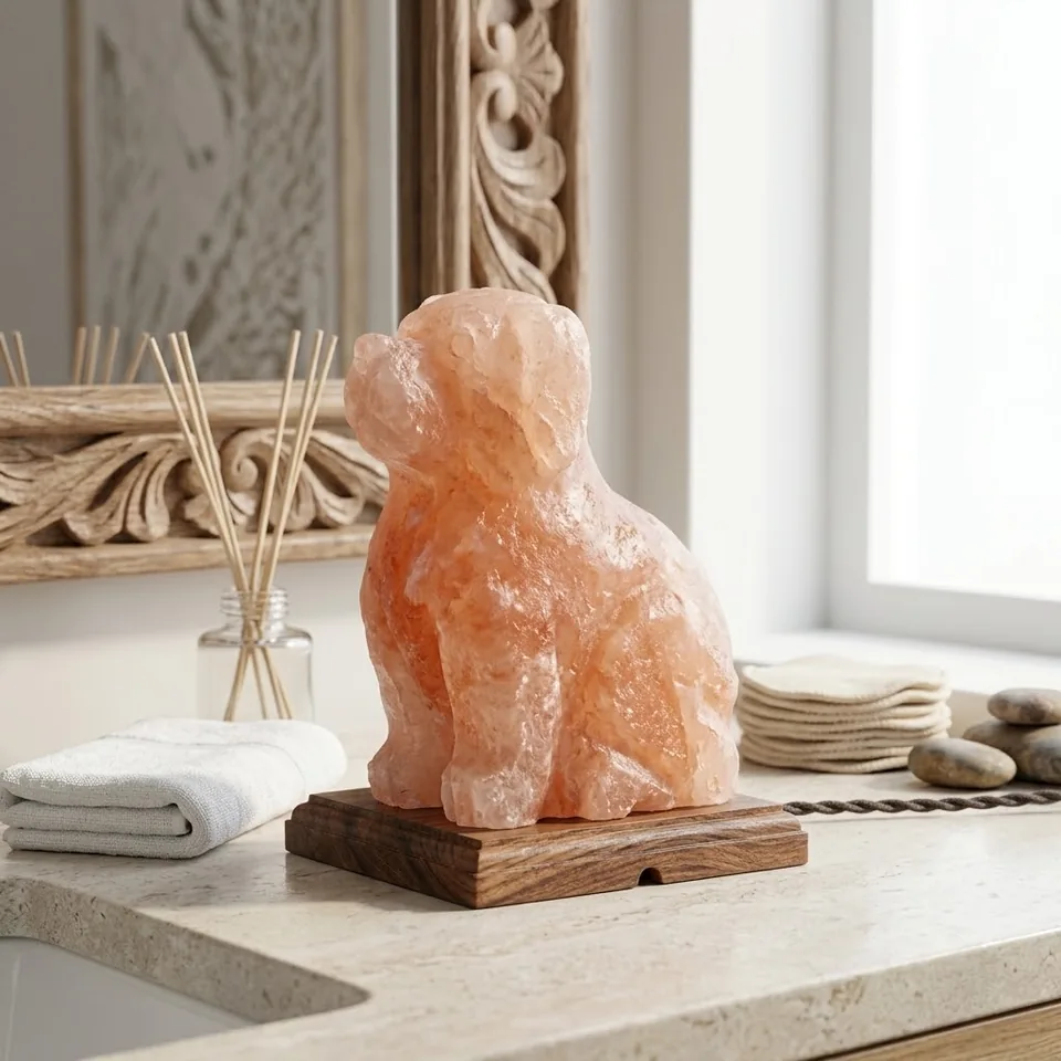 Figure Shape Salt Lamp – Dog - Night Glow