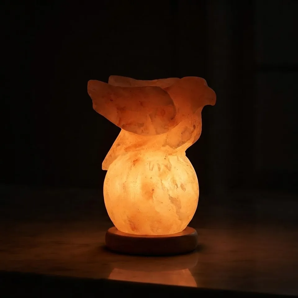 Figure Shape Salt Lamp – Eagle On Globe - Day Lifestyle