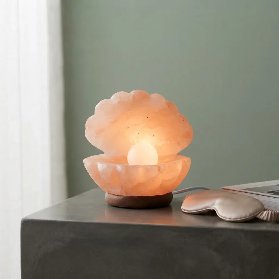 Figure Shape Salt Lamp – Pearl In Shell - Night Glow