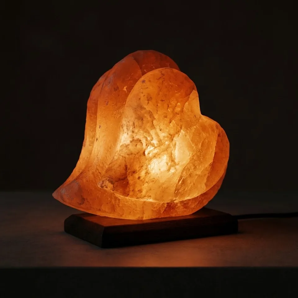 Figure Shape Salt Lamp – Dual Heart - Day Lifestyle