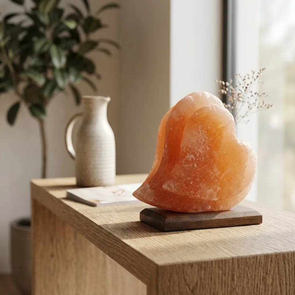 Figure Shape Salt Lamp – Dual Heart - Night Glow