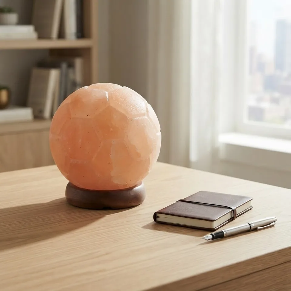 Figure Shape Salt Lamp – Soccer Ball - Night Glow