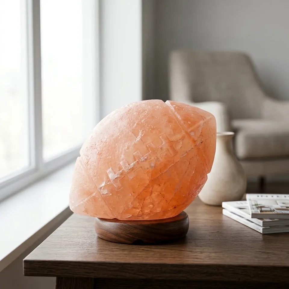 Figure Shape Salt Lamp – Rugby Ball - Day Lifestyle