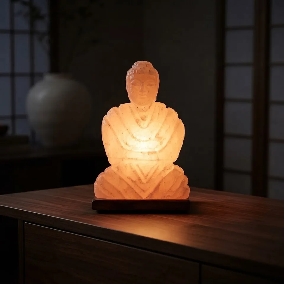 Figure Shape Salt Lamp – Buddha - Day Lifestyle