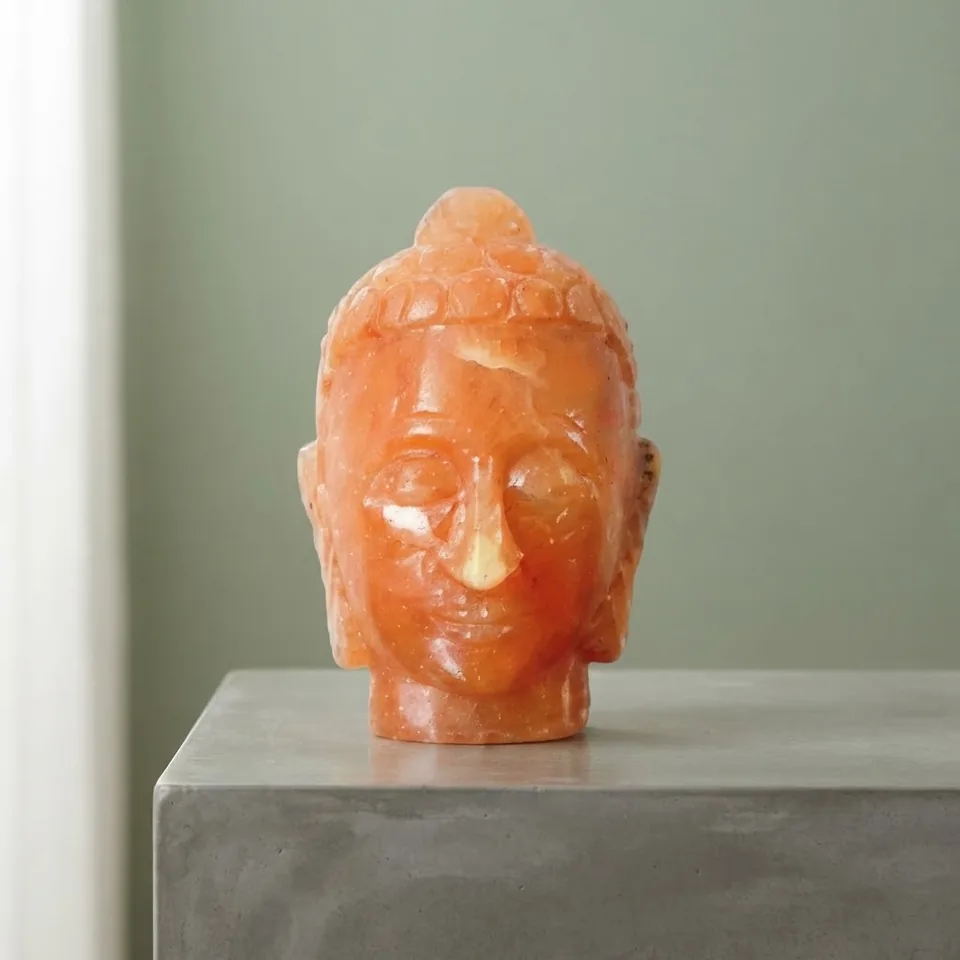 Figure Shape Salt Lamp – Buddha Head - Day Lifestyle