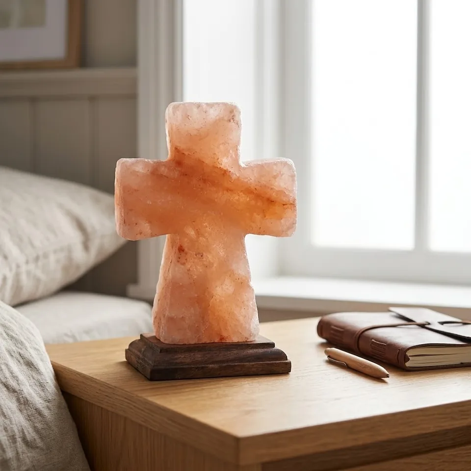 Figure Shape Salt Lamp – Cross - Night Glow