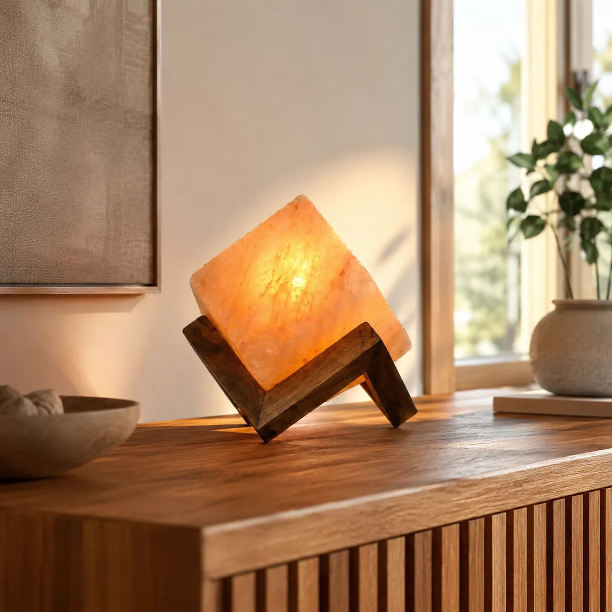 Geometrical Shape Salt Lamp – Cubic - Item PMGS-317