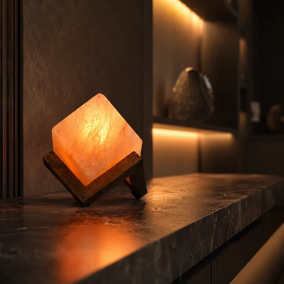Geometrical Shape Salt Lamp – Cubic - Night Glow