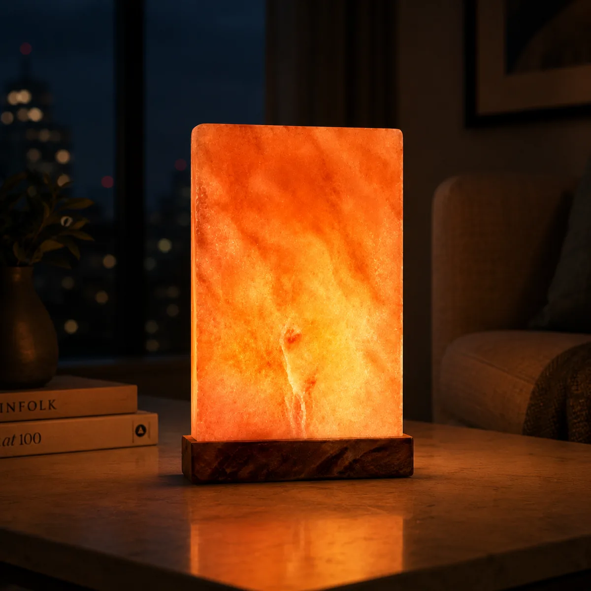 Geometrical Shape Salt Lamp – Long Cube - Night Glow