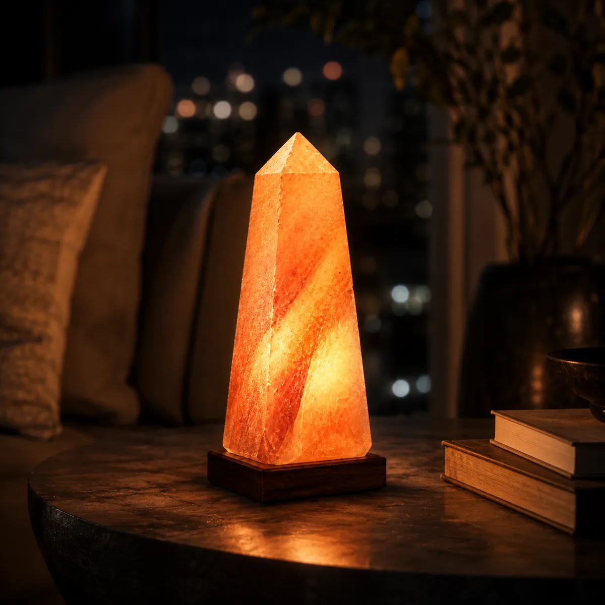 Geometrical Shape Salt Lamp – Obelisk - Night Glow