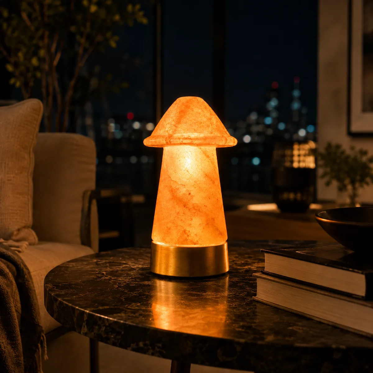 Geometrical Shape Salt Lamp – Umbrella - Night Glow