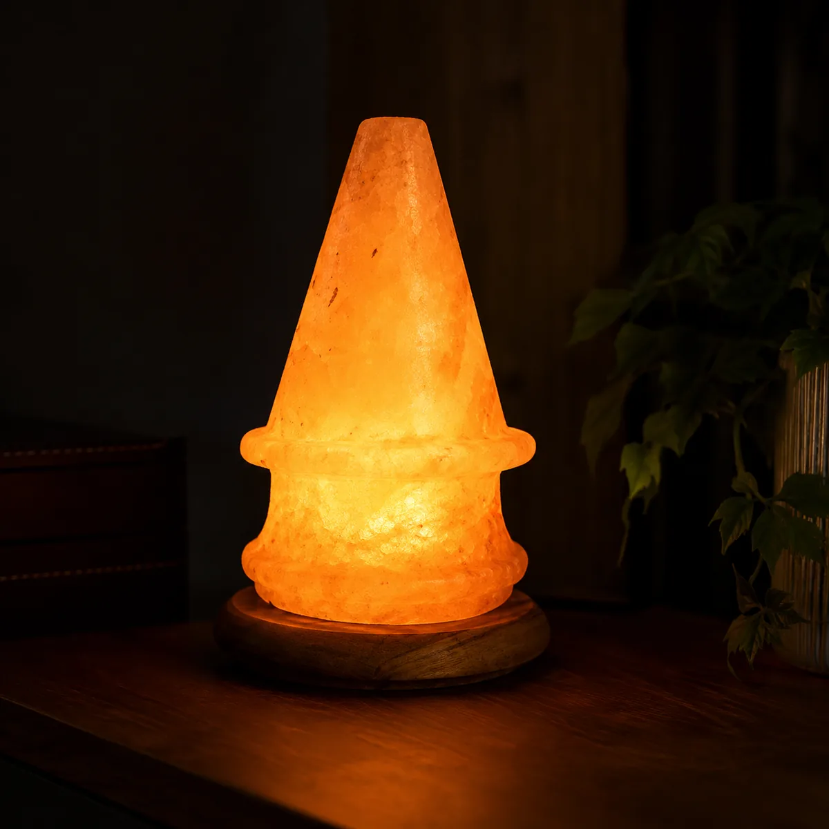 Geometrical Shape Salt Lamp – Cone - Night Glow