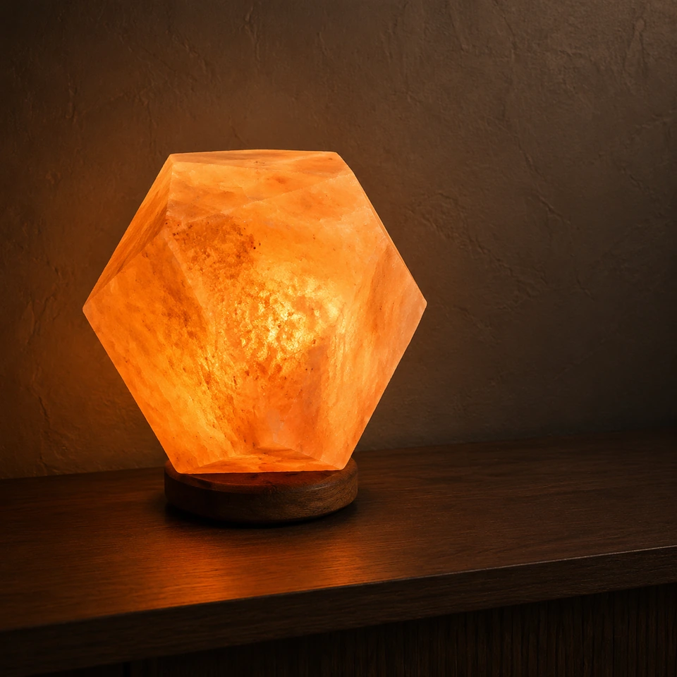 Geometrical Shape Salt Lamp – Diamond - Day Lifestyle