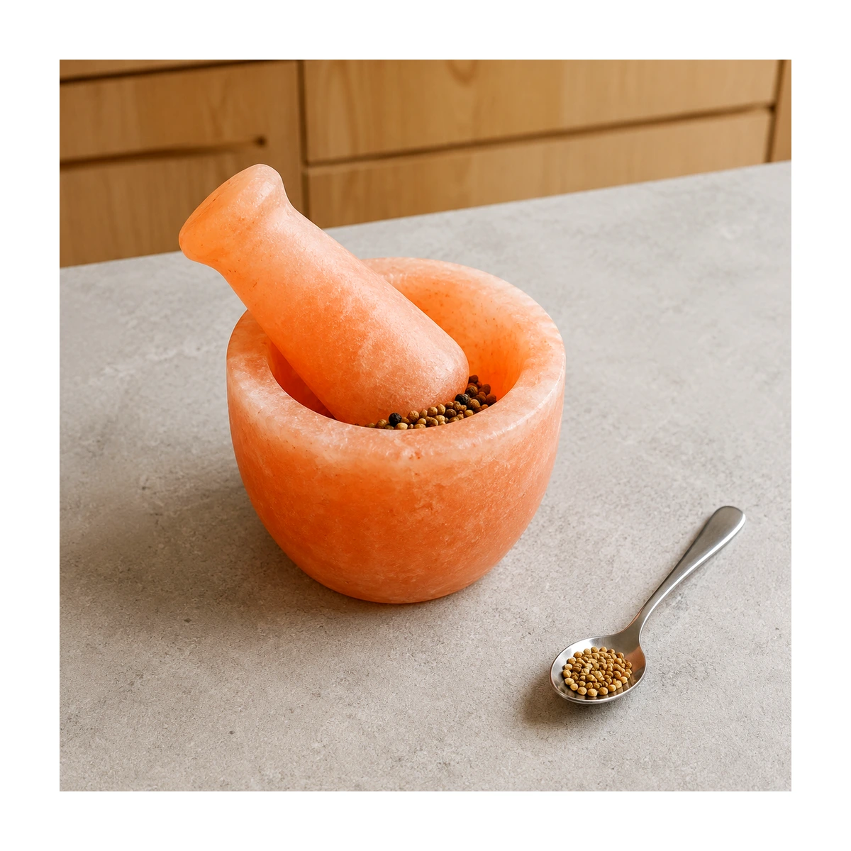 Himalayan Salt Kitchen – Mortar & Pestle Set - Lifestyle View