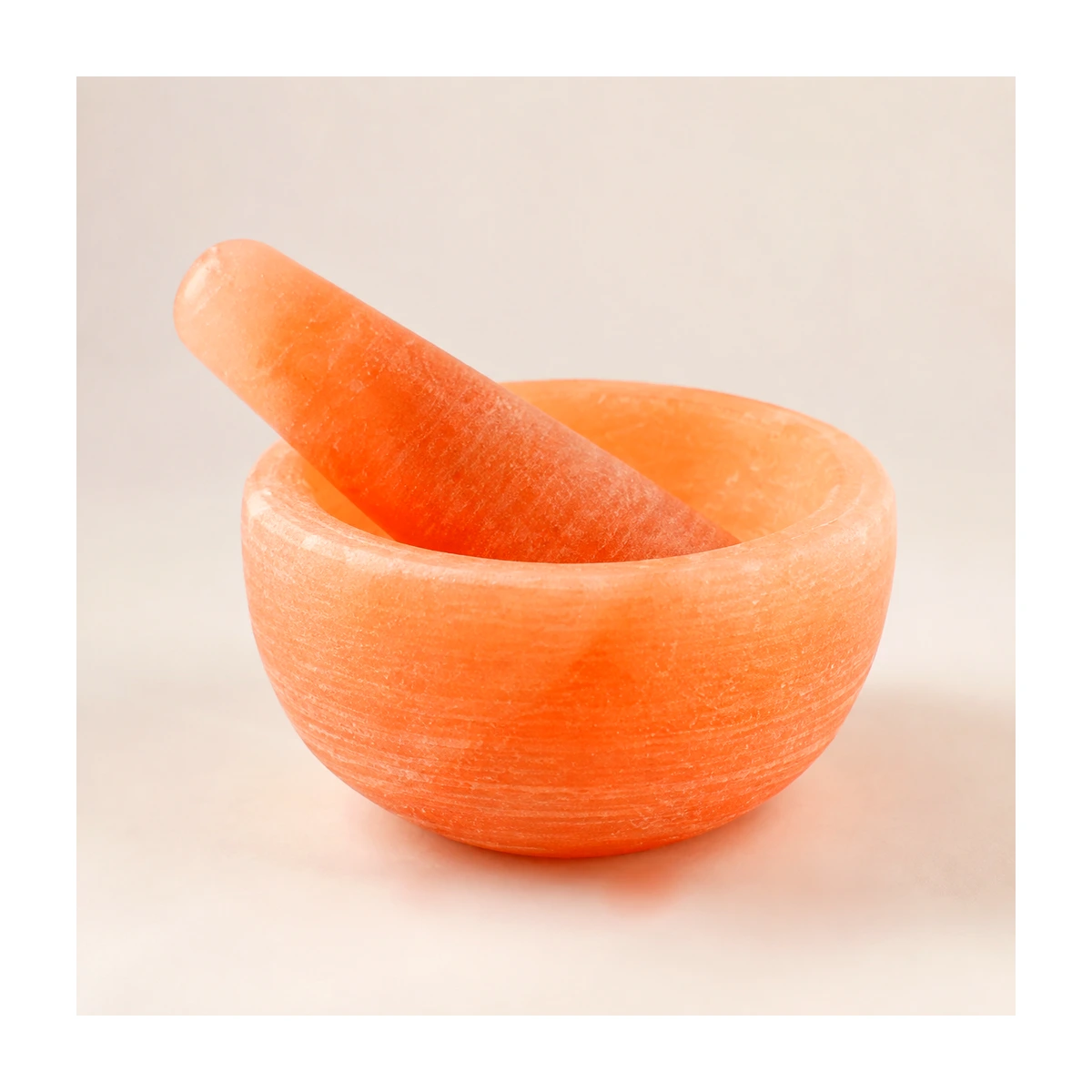 Himalayan Salt Kitchen – Mortar & Pestle (Polished Finish) - Lifestyle View