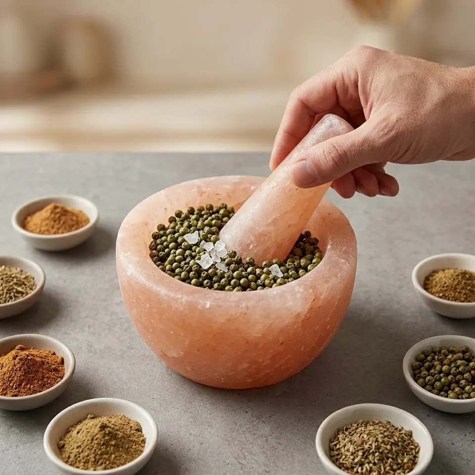 Himalayan Salt Kitchen – Mortar&Pestle (4 pcs) - Day Lifestyle