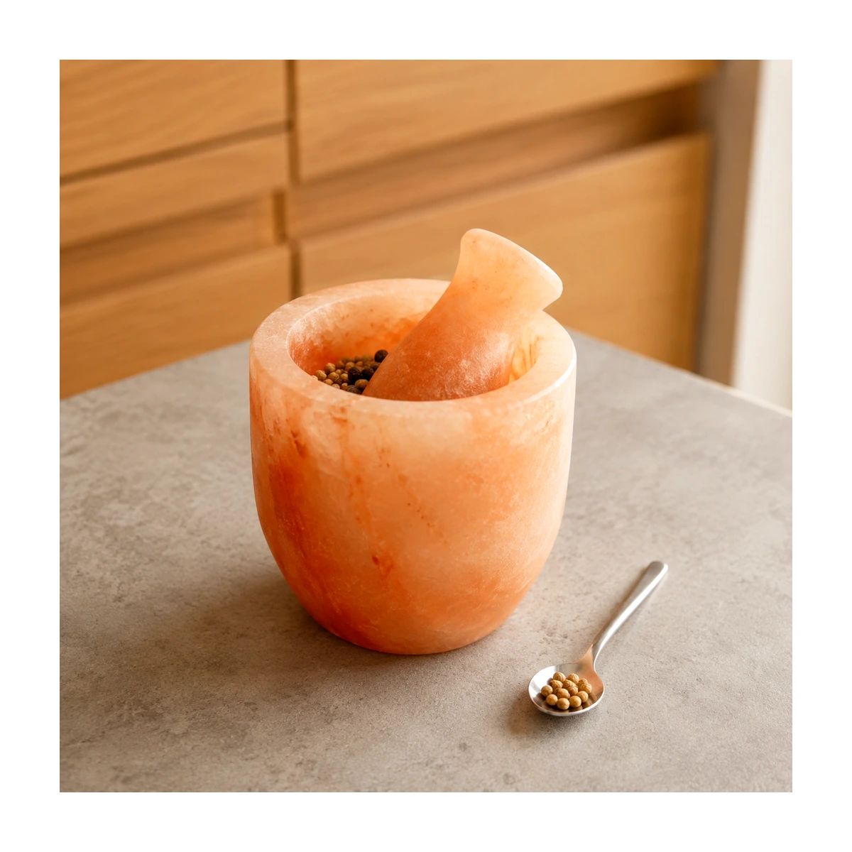Himalayan Salt Kitchen – Mortar & Pestle (Rustic Raw Base)