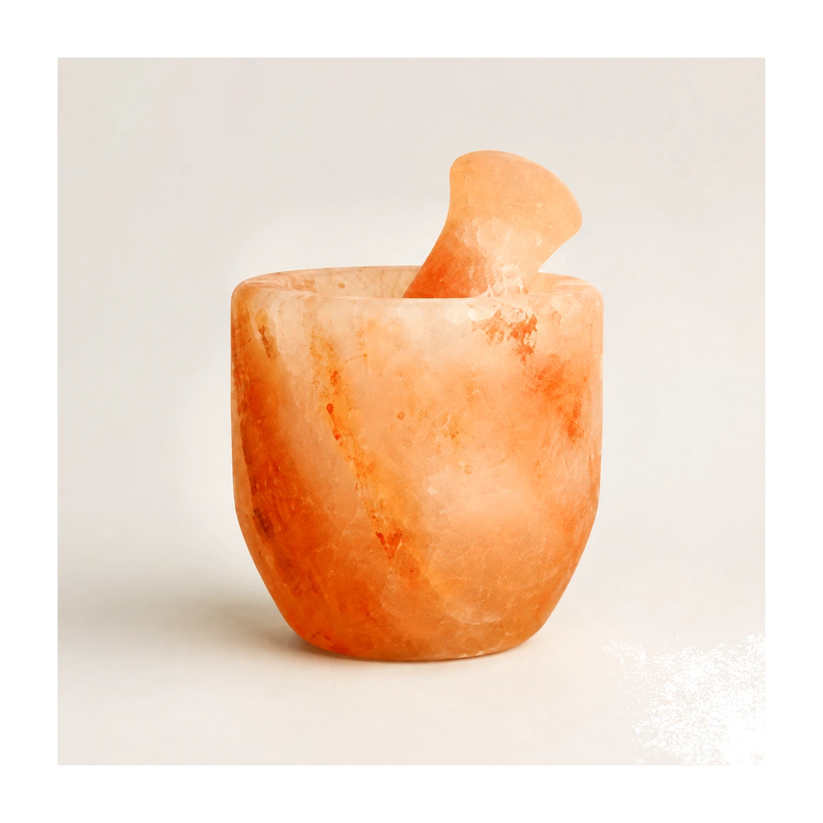 Himalayan Salt Kitchen – Mortar & Pestle (Rustic Raw Base) - Lifestyle View