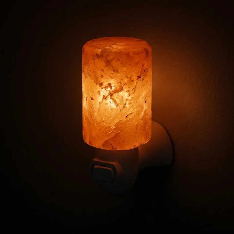 Night Light Salt Lamp – Cylinder - Day Lifestyle